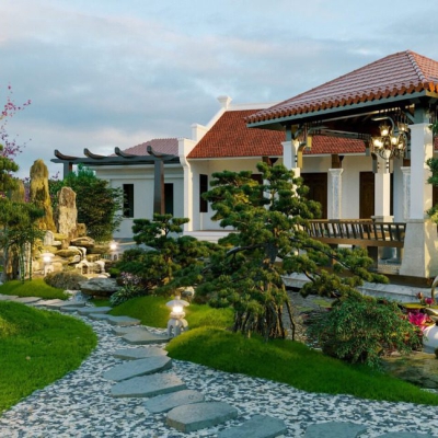 THI CÔNG BIỆT THỰ MINI SÂN VƯỜN TẠI MỸ THO - XÂY DỰNG UY TÍN MỸ THO