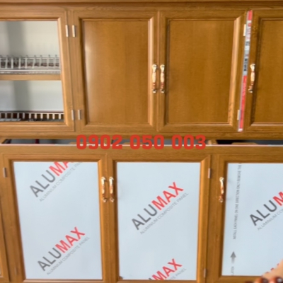 TỦ BẾP NHÔM GIÃ GỖ CAO CẤP TIỀN GIANG