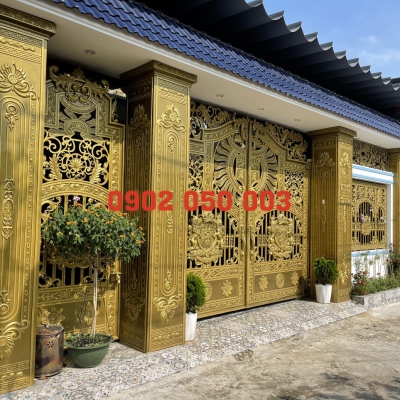 LẮP ĐẶT CỬA CỔNG NHÔM ĐÚC CÁI BÈ