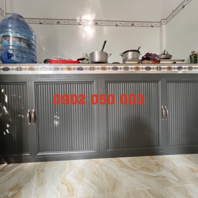 TỦ BẾP NHÔM GIÁ RẺ - THI CÔNG TẠI VĨNH LONG