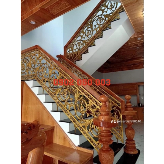  Thi công cầu thang nhôm đúc cái bè tg