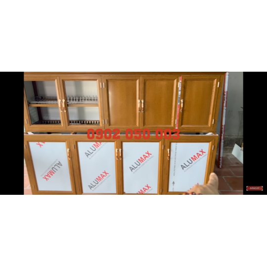 TỦ BẾP NHÔM GIÃ GỖ CAO CẤP TIỀN GIANG