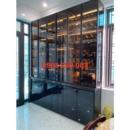 THI CÔNG - LẮP ĐẶT MẪU TỦ RƯỢU CAO CẤP 